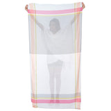 Nova Stripe Scarf - White Pink