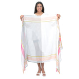 Nova Stripe Scarf - White Pink