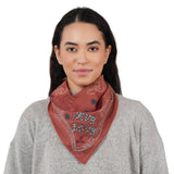 Give Love Paisley Embroidered Bandana - Terracotta