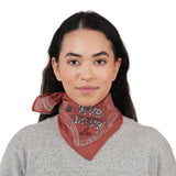 Give Love Paisley Embroidered Bandana - Terracotta