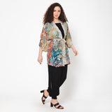 Joyful Kimono with Self-Tie Sash - Cider Olive