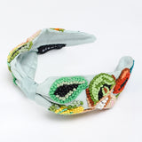 Fruit Embroidered Headband - Green