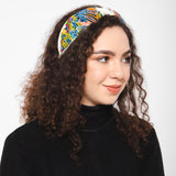 Leafy Embroidered Headband - White