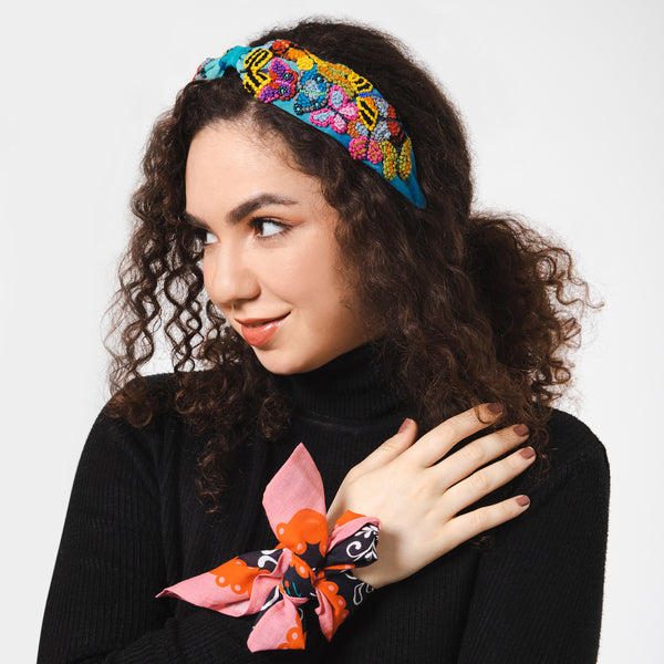 Butterfly Embroidered Headband