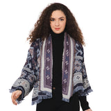 Ikat Print Woven Jacket - Navy