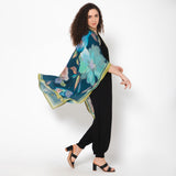Conspicuous Floral Kimono - Cobalt Blue