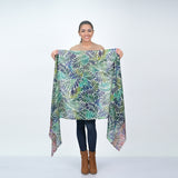 Fern Wool Twill Scarf - Blue Green