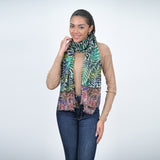 Fern Wool Twill Scarf - Blue Green