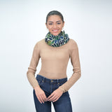 Fern Wool Twill Scarf - Blue Green