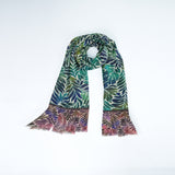 Fern Wool Twill Scarf - Blue Green
