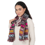 City Lines Woven Scarf - Wine