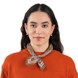 Floral Collage Cotton Bandana – Dark Tan