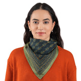 Floral Collage Cotton Bandana – Hunter Green