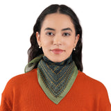 Floral Collage Cotton Bandana – Hunter Green