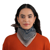 Floral Collage Cotton Bandana – Slate Blue