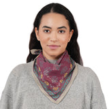 Namaste Bloom Embroidered Bandana - Burgundy
