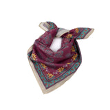 Namaste Bloom Embroidered Bandana - Burgundy