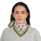 Heritage Bloom Embroidered Bandana - Cream