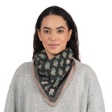 Heritage Bloom Embroidered Bandana - Dark Grey