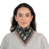 Heritage Bloom Embroidered Bandana - Dark Grey