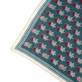Heritage Bloom Embroidered Bandana - Slate Teal