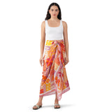 Floral Collage Silk Scarf - Orange