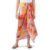 Floral Collage Silk Scarf - Orange