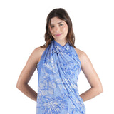 Azure Bloom & Wing Scarf - Navy Blue