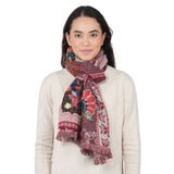 Juniper Patchwork Scarf - Burgundy