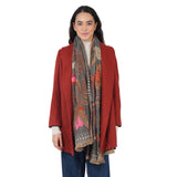 Canyon Petal Embroidered Scarf - Dark Teal