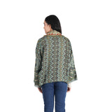 Geometric Kimono Jacket – Olive Gold