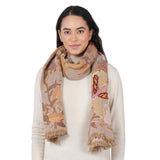 Dragonfly Meadow Scarf - Mustard Brown