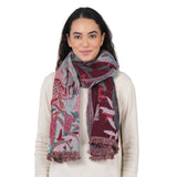 Dragonfly Meadow Scarf - Wine