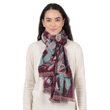 Dragonfly Meadow Scarf - Wine