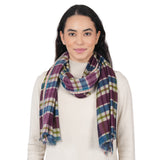 Highland Check Scarf - Cream Wine