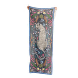 Wild Grace Wool Embroidered Scarf – Navy Blue