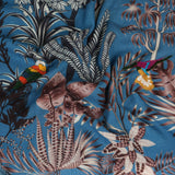 Woodland Embroidered Wool Scarf - Lapis Blue