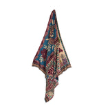 Floral Folk Patchwork Scarf - Taupe Blue