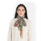 Magnolia Blossom Gradient Square Wrap - Chestnut Brown
