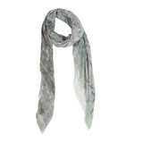 Magnolia Blossom Gradient Square Wrap - Mint Grey
