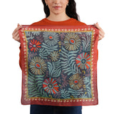 Dakota Floral Bandana - Teal Blue
