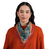 Dakota Floral Bandana - Teal Blue