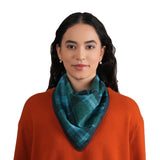 Cabin core Plaid Bandana -  Teal Blue
