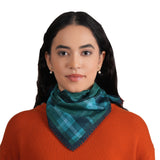 Cabin core Plaid Bandana -  Teal Blue