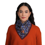 Anne Embroidered Dragonfly Bandana - Blue