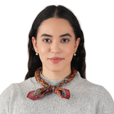 Anne Embroidered Dragonfly Bandana - Brown