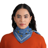 Paisley Patch Embroidered Bandana - Moonlight Blue