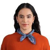 Paisley Patch Embroidered Bandana - Moonlight Blue