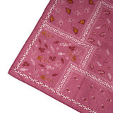 Paisley Patch Embroidered Bandana - Rose Pink