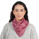 Paisley Patch Embroidered Bandana - Rose Pink